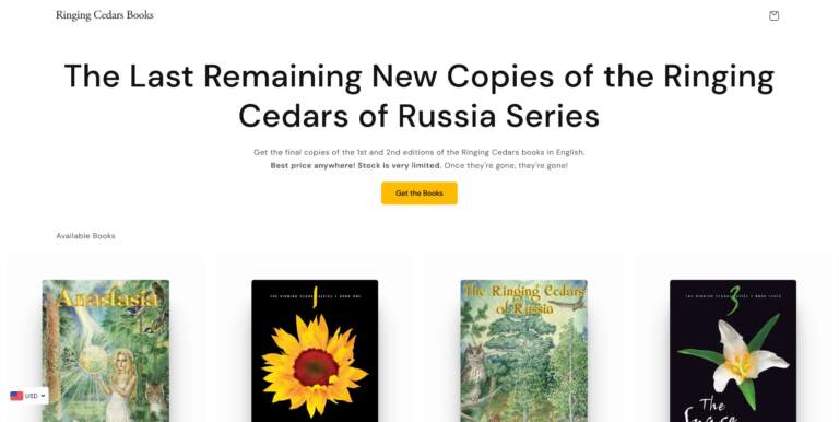 ringingcedarsbooks.com screenshot Ringing Cedars of Russia USA + Canada | Anastasia Foundation